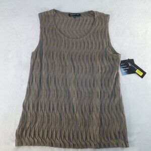 Jones New York Sleeveless Knit Top Shitake Brown L New with Tags